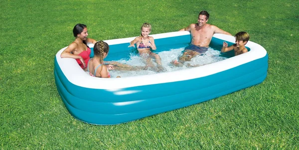 Play Day 10 Foot Rectangular Inflatable Family Pool
