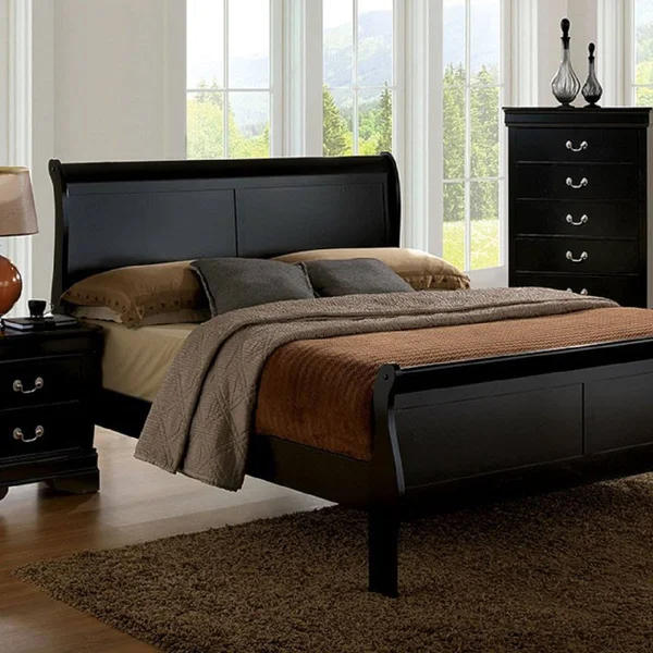 Furniture of America Louis Philippe III Black Full Bed