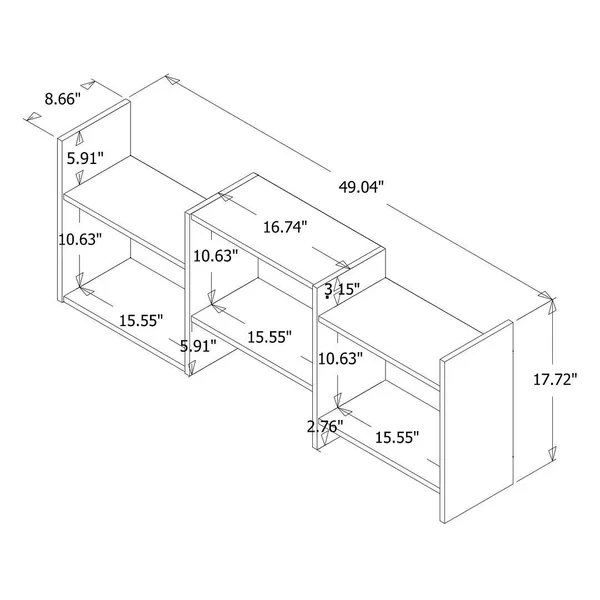Manhattan Comfort 13PMC1 Hampton Zig-Zag Wall Decor Shelves in White