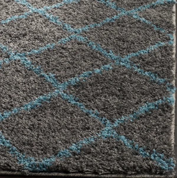 Safavieh ASG742K Arizona Shag Grey - Turquoise Area Rug - 9& x 12&