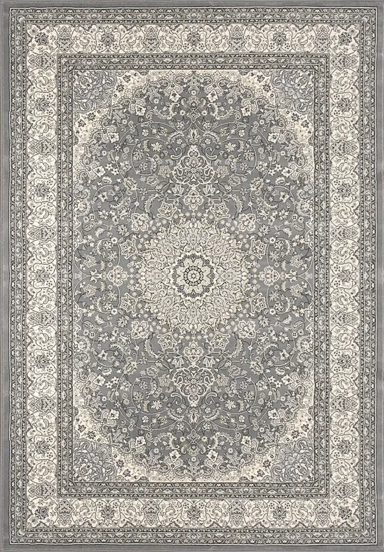 Dynamic Rugs Ancient Garden 57119 Rug - 7&10x22 Round, Grey/Cream