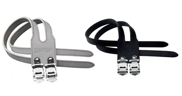 Cinelli Duo Leather Toe Straps - Pair - White