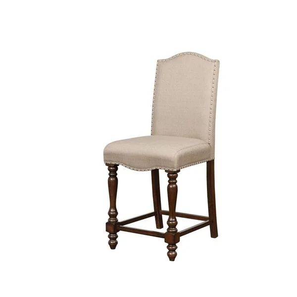 Linon Jade 24x22 Wood Counter Stool in Brown - CYMX307