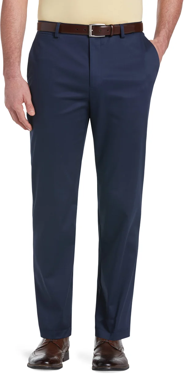Jos. A. Bank Men's Reserve Collection Tailored Fit Flat Front Chino Pants - Navy, 36x30