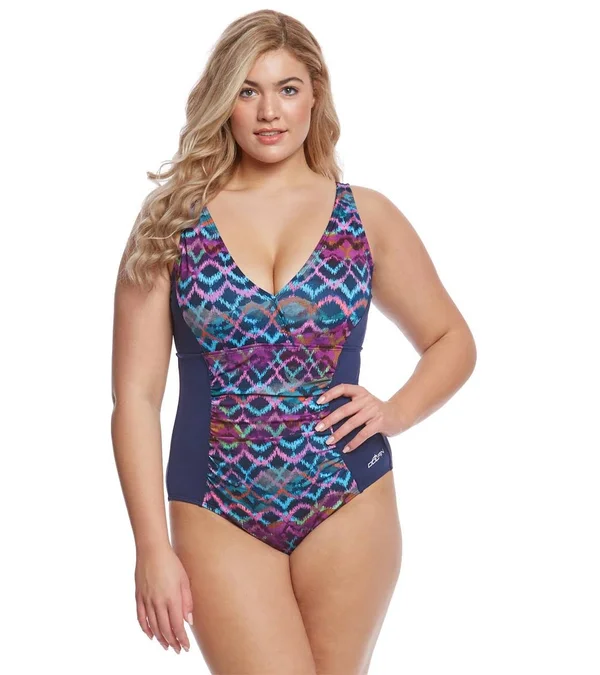Dolfin Aquashape Morocco V-Neck Front Panel Suit Female Morocco 24