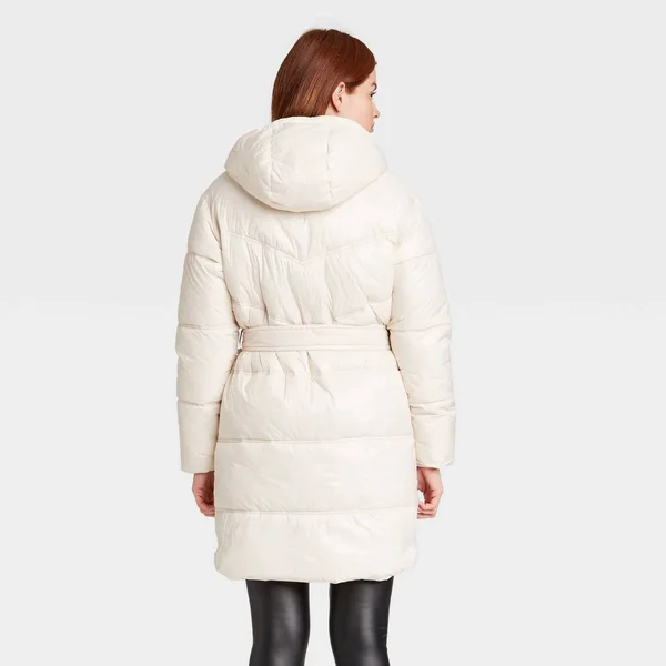 Women's Puffer Jacket - A New Day Stark White Xs