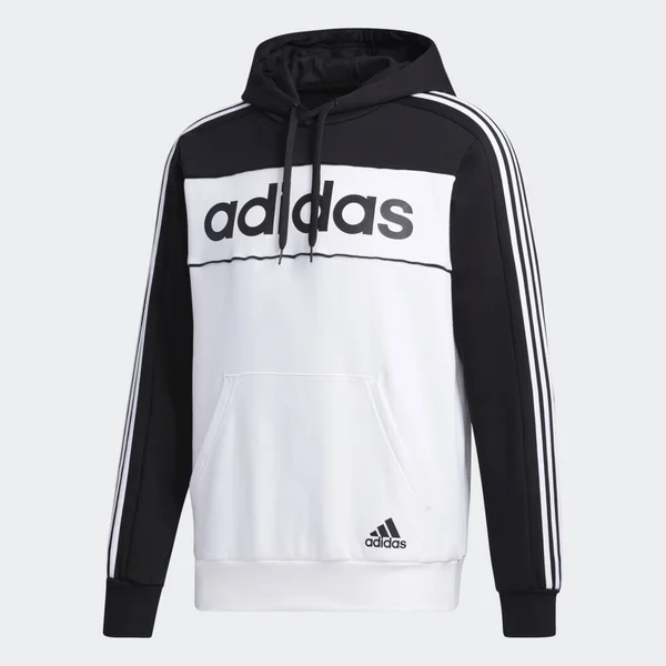 Adidas Men's Essentials Colorblock Hooded Sweatshirt Black/White M