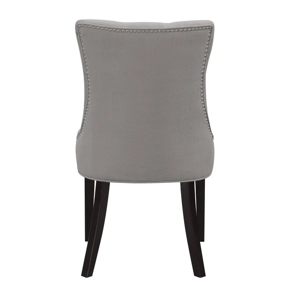 Upholstered Button Tufted Dining Chair in Warm Gray
