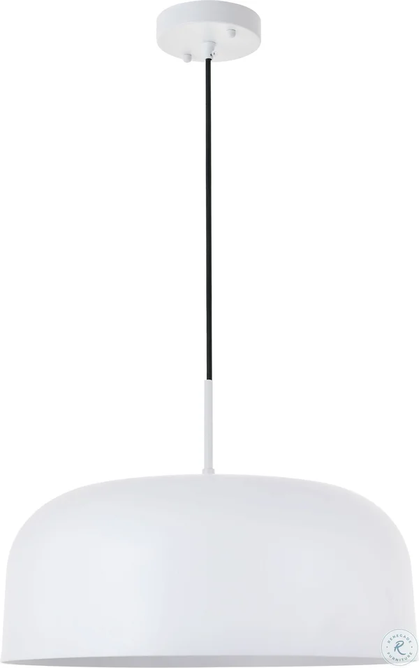 Elegant LD4074D16WH Etude 1 Light White Pendant