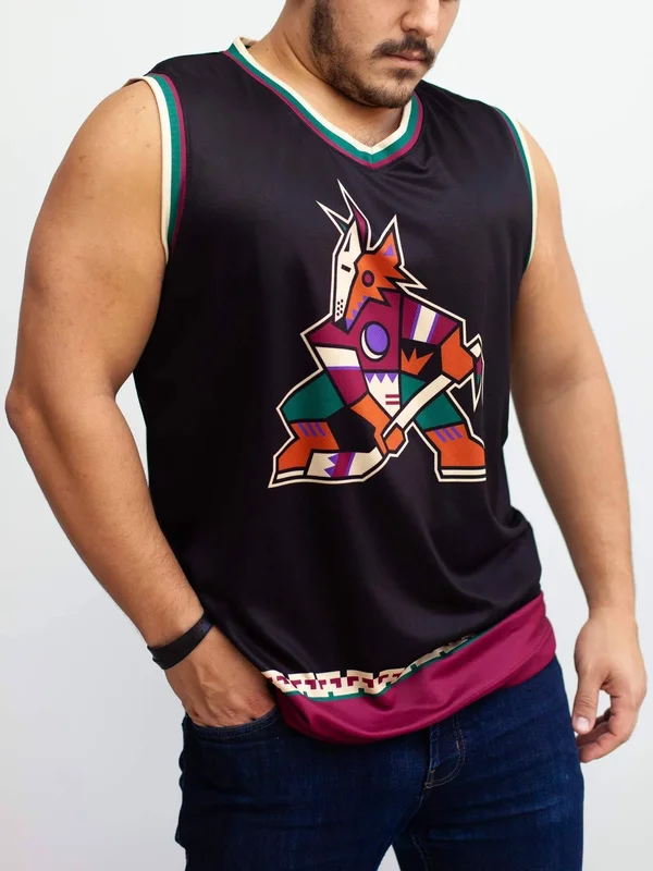 Arizona Coyotes Retro Alternate Hockey Tank L - Black, Polyester