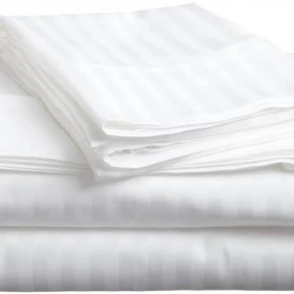 Luxor Treasures 400 Thread Count Egyptian Cotton Stripe Sheet Set, White