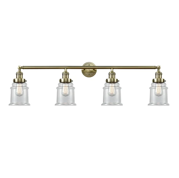 Innovations Lighting Canton 4 Light Bath Vanity Light 215 AB S G184 (Antique Brass)