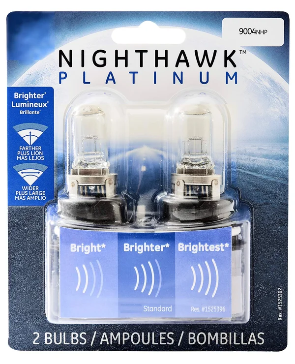 GE Lighting 9004NHP/BP2 Nighthawk Platinum Halogen Replacement Bulb - 2-Pack