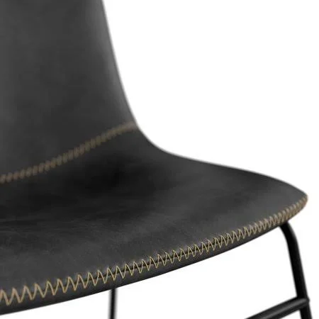 Montreal Upholstered Dining Chair Upholstery Color: Black - Color: Gold