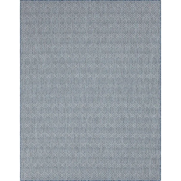 Unique Loom Deco Trellis Indoor Outdoor Rug - Blue, 9x12 ft