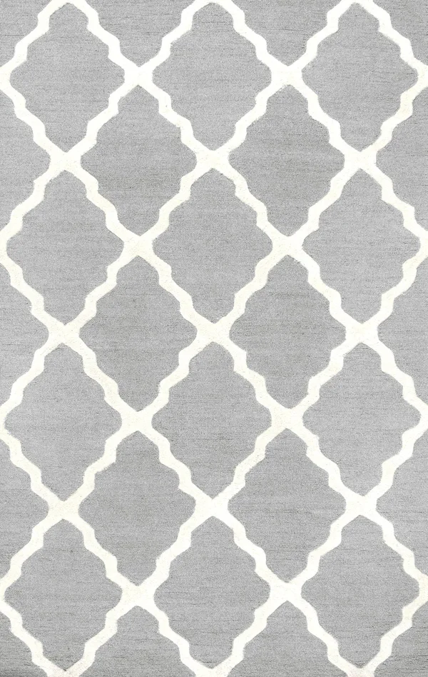 nuLOOM Light Grey Hand Hooked Marrakech Trellis Area Rug Runner - 2& 6x22 x 8&