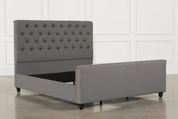 Upholstered Bed - California King Upholstered Bed Panel Bed Traditional - Leighton - Grey - Fabric - 78.7x22W x 95.7x22D x 58.7x2