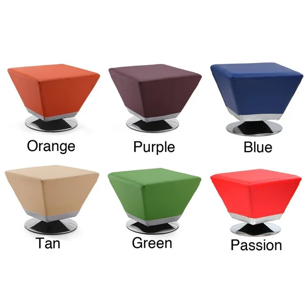 Porch & den Wooddale Cube Leatherette Ottoman - Green