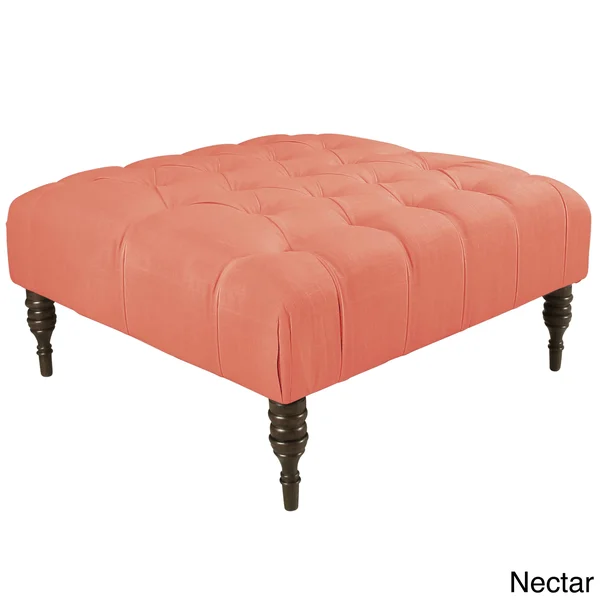 Skyline Furniture Lewis Tufted Cocktail Ottoman in Nectar