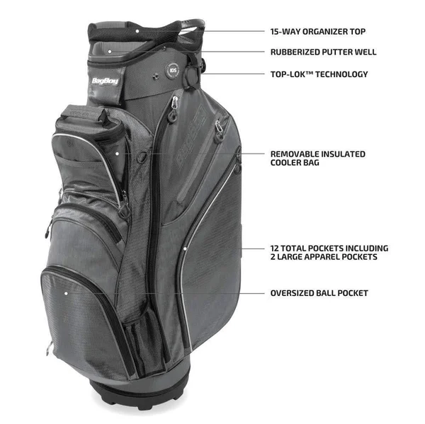 Bag Boy Chiller Cart Bag, Charcoal/Black/White