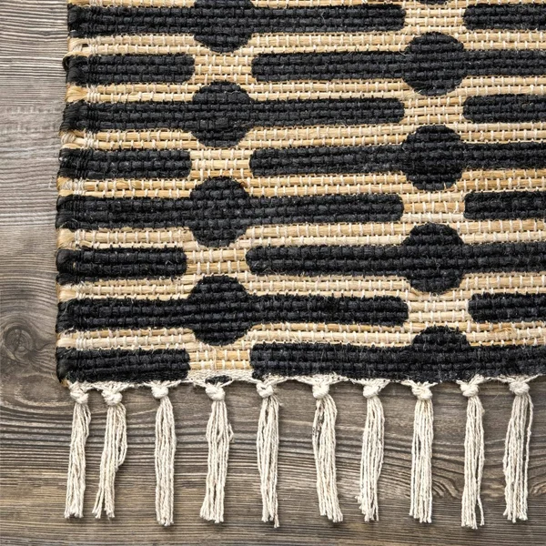 nuLOOM Lavena Printed Winged Trellis Area Rug, Black, 4x6 ft