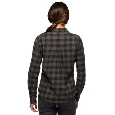 Black Diamond Women's Spotter LS Flannel Shirt - Xs - Tundra, Carbon Plaid