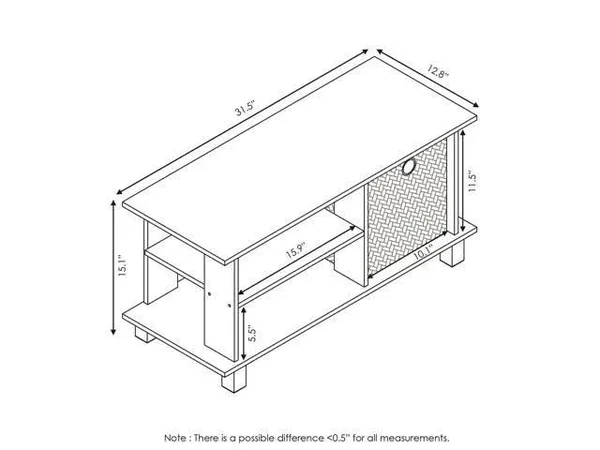 Furinno Simplistic Americano & Medium Brown TV Entertainment Center with Bin Drawers