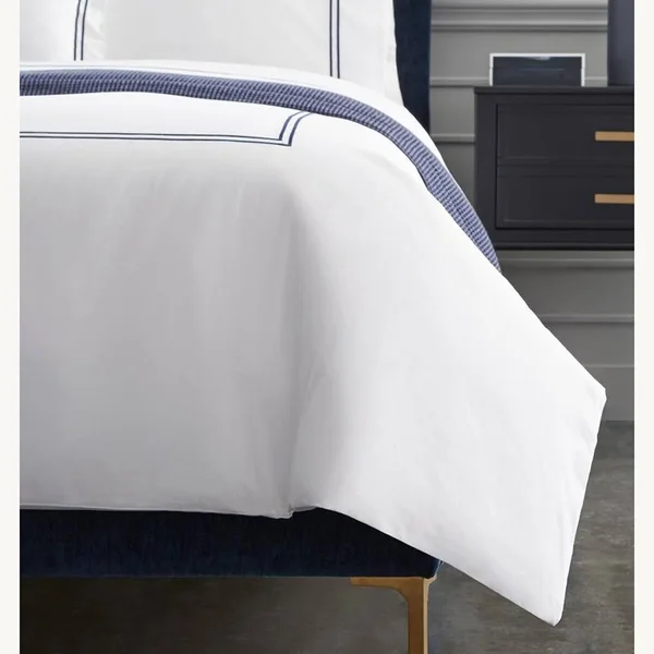 Sferra Grande Hotel Duvet COVER - Twin - White/Silver
