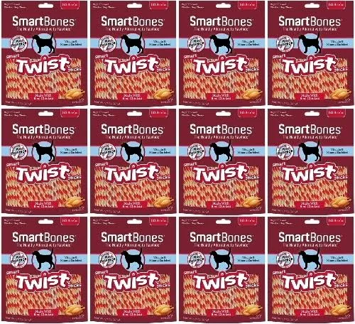 SmartBones Smart Twist Sticks Dog Chews Chicken 600ct (12 x 50ct)