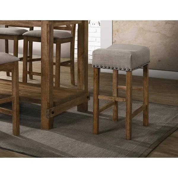 Best Master Furniture Janet Driftwood Transitional Counterheight Stools - Set of 2