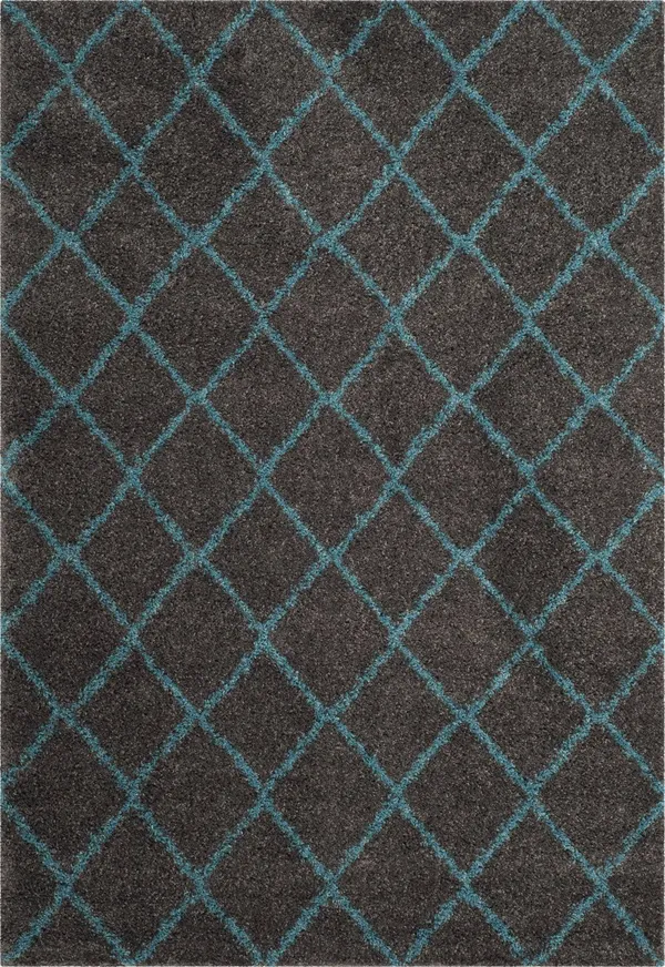 Safavieh ASG742K Arizona Shag Grey - Turquoise Area Rug - 9& x 12&
