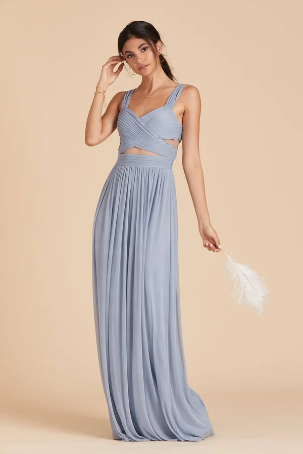 Birdy Grey Elsye Bridesmaid Dress in Dusty Blue XL - Dusty Blue