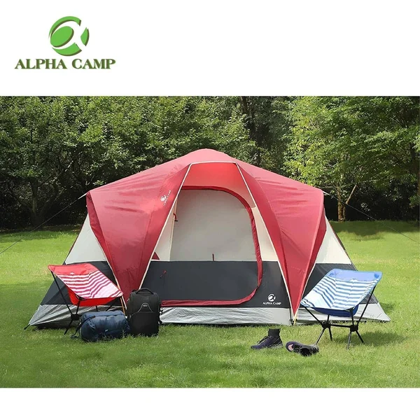 Alpha Camp 6 Person Camping Tent Extended Dome Design