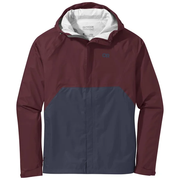 Outdoor Research Apollo Rain Jacket - Men's Burgundy/Naval Blue - XXL