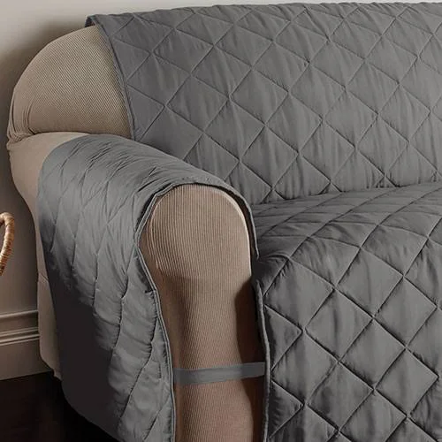 Innovative Textile Solutions Microfiber Solid Ultimate Loveseat Furniture Protector Slipcover - Gray, 132 x 98.5"