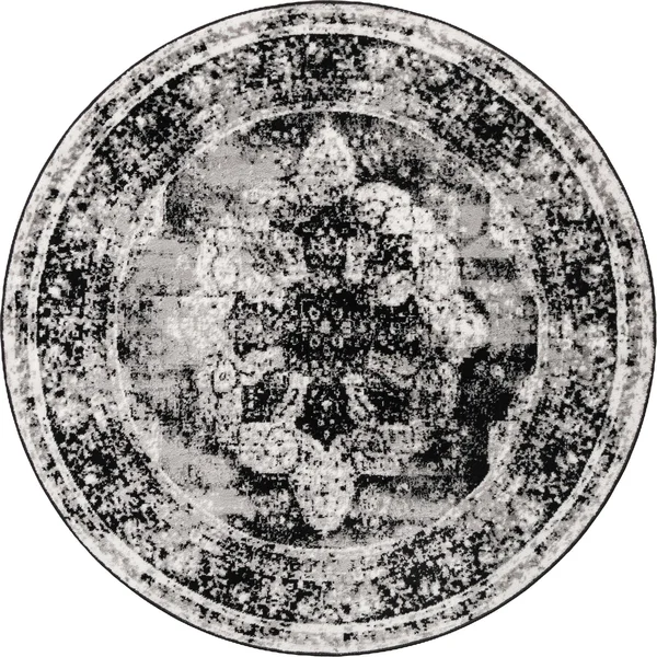 Unique Loom Area Rug, 5& 0 x 5& 0 Round, Black/Gray