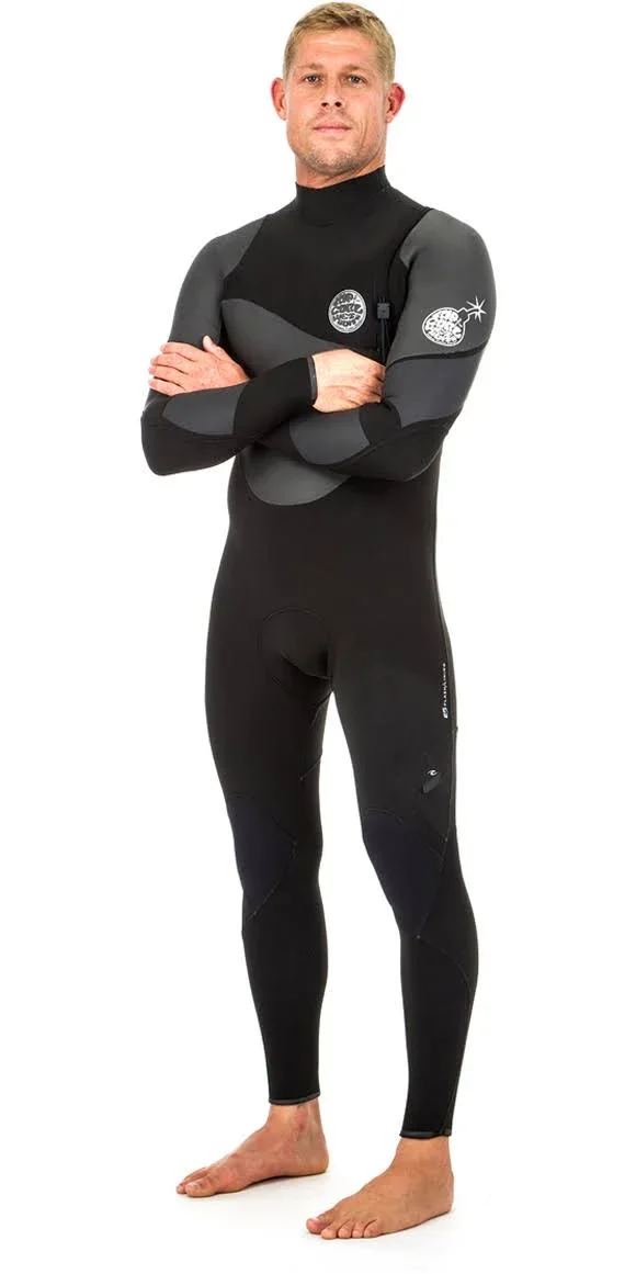 Rip Curl Mens Flashbomb Heatseeker 3/2mm Zip Free Wetsuit Black 2020