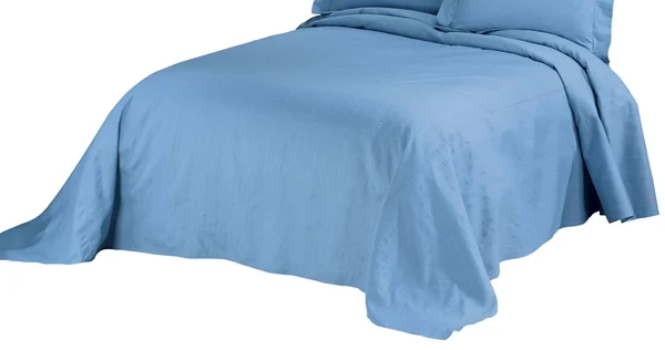 Solid Plisse Bedspread Queen Blue