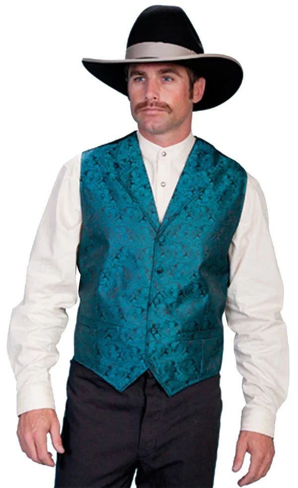 Scully Men's Rangewear Paisley Vest - Grey