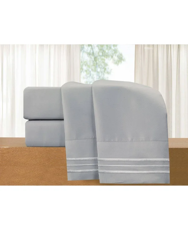 Elegant Comfort Luxury Soft Solid 4 pc. Sheet Set, King - White