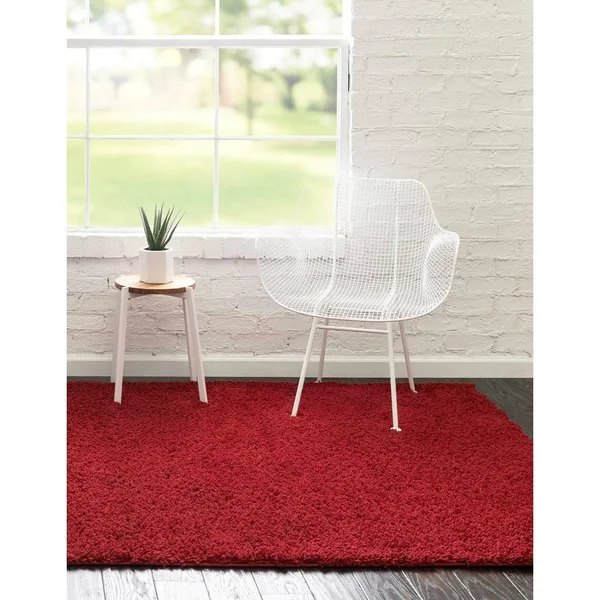Unique Loom Everyday Solid Shag Area Rug - Green - 5& 0 x 8& 0