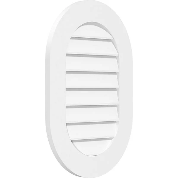 Ekena Millwork GVPVR24X4201SF 24x22W x 42x22H Vertical Round Ended Surface Mount PVC Gable Vent: Functional - w/ 3-1/2x22W x 1x22