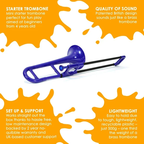 Jiggs Mini pBone Plastic Trombone - Blue