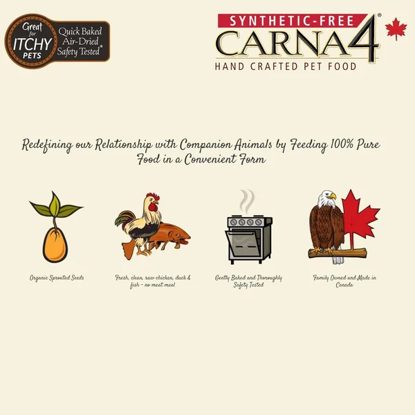 Carna4 Hand Crafted Dog Food - 13-Pound, Duck