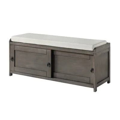 Lupee Cabinet Storage Bench Red Barrel Studio Color: Gray