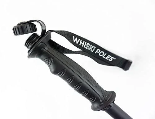 Whiski Poles Are High Performance Ski Pole Flasks Holding 16 oz + Free Collapsible Funnel + Stickers! - Matte Black, 120 cm, 48