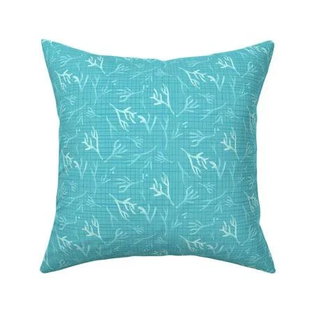 Watercolor Ocean Sea Green Throw Pillow Cover W Optional Insert by Roostery, Size: 18 x 18 Cu003EOnly, Blue