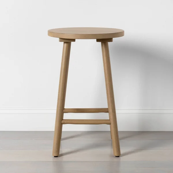 Heart & Hand with Magnolia 24 Wood Counter Stool