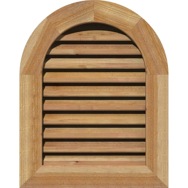 Ekena Millwork GVWRT30X3201RFUWR 30x22W x 32x22H Round Top Gable Vent (35x22W x 37x22H Frame Size): Unfinished - Functional, Roug