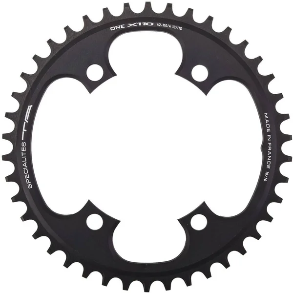 Specialites TA One X110 Chainring 110mm 4-Arm Black 10/11-Speed 40T.